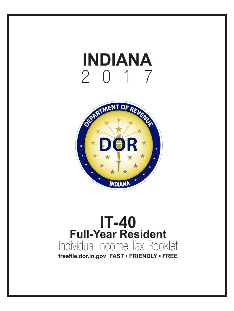  it 40 Indiana Tax Booklet  Form 2017