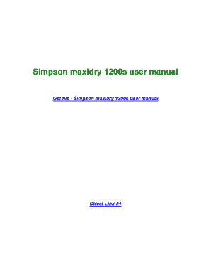 Simpson Maxidry 1200s Manual  Form