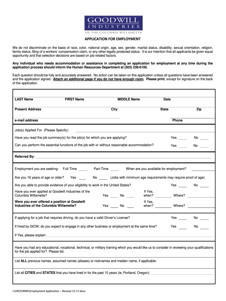  Goodwill Industries Application 2017-2024