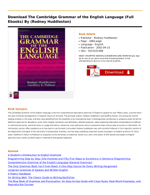The Cambridge Grammar of the English Language PDF  Form