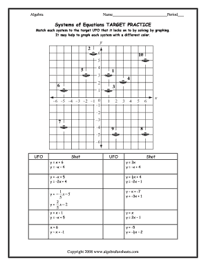 Systems of Equations Target Practice  Form