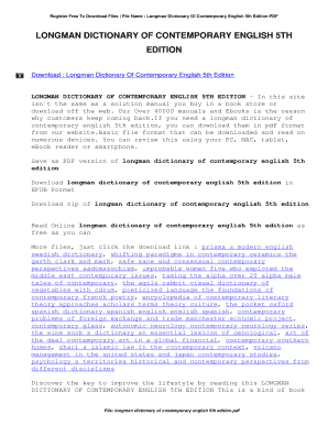 Longman Dictionary of Contemporary English 7th Edition PDF  Form