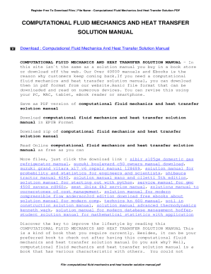 Computational Fluid Mechanics and Heat Transfer Solution Manual PDF  Form