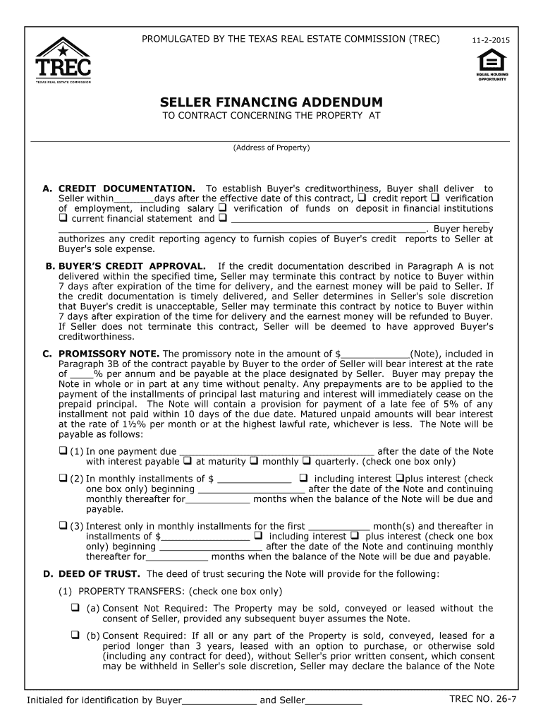 Trec No 26 7 Form