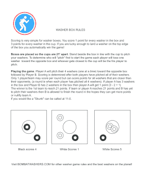 Washers Game Rules  Form