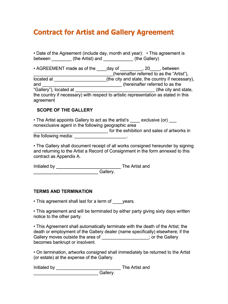 Contract Gallery  Form