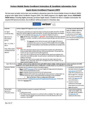 Verizon Device Enrollment Program  Form