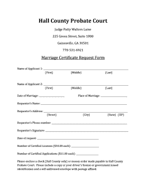 Hall County Probate  Form