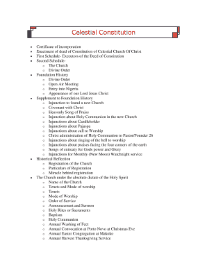 Celestial Constitution PDF  Form
