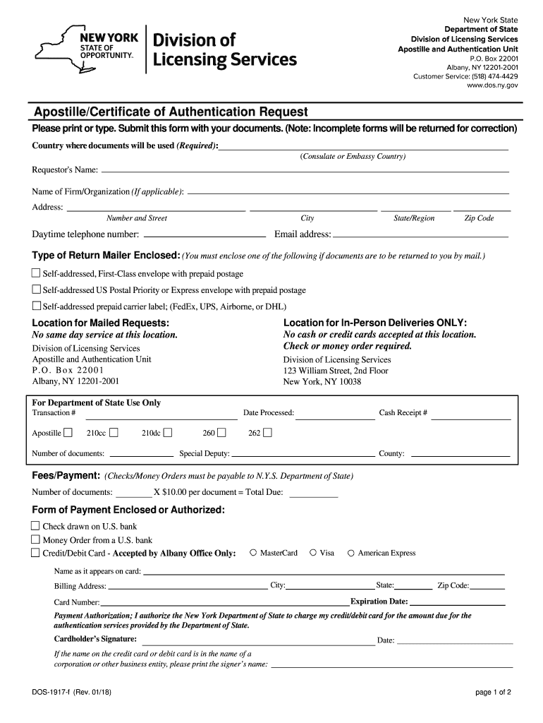 Apostille Form