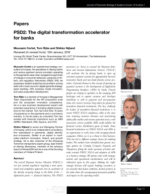 Journal of Payments Strategy &amp; Systems Volume 10 Number 1  Form