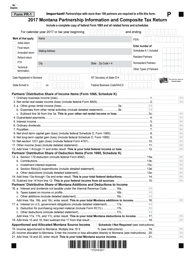  Montana Form Pr 1 2018