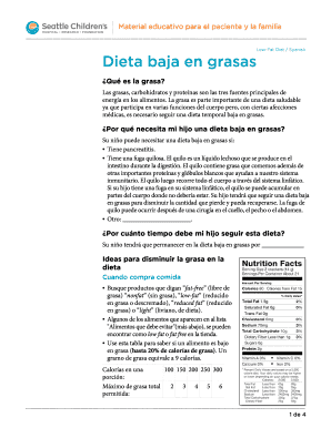 Low Fat Diet in Spanish PDF  Form