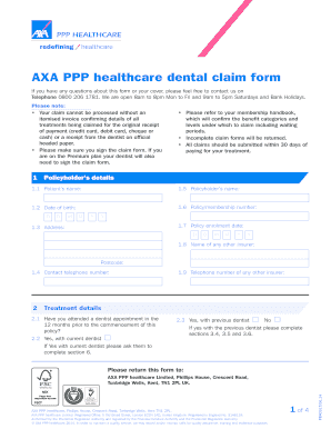 Axa Dental Claim Form