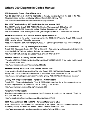 Yamaha Rhino Error Code List  Form