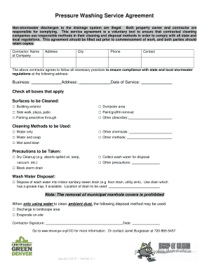  Pressure Washing Contract Template 2012