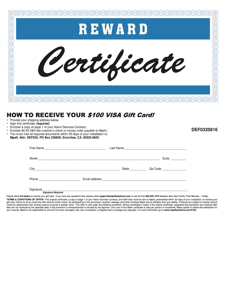 Mpell Certificate  Form