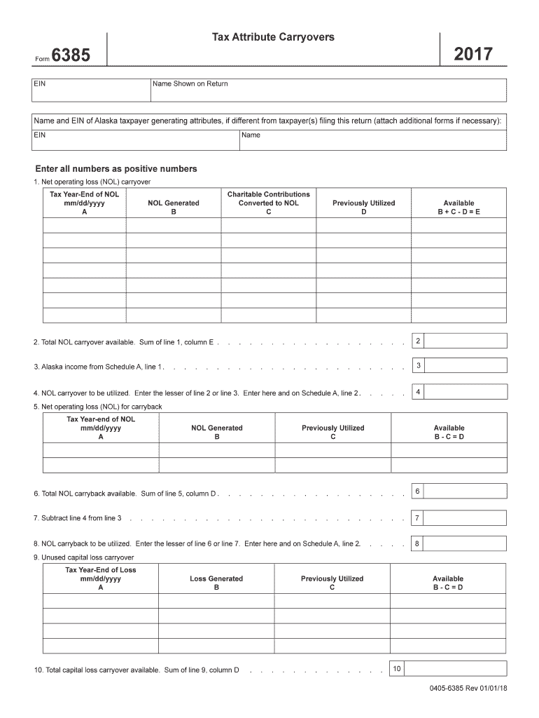  Name and EIN of Alaska Taxpayer Generating Attributes, If Different from Taxpayers Filing This Return Attach Additional Forms 2017