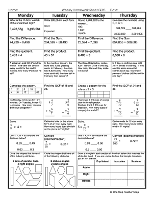 Weekly Homework Sheet Q3 1  Form