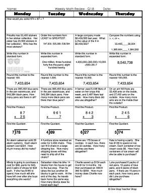 Weekly Math Review Q1 8  Form