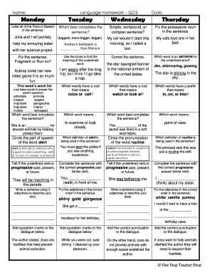 Weekly Language Review Q1 6 Answer Key  Form