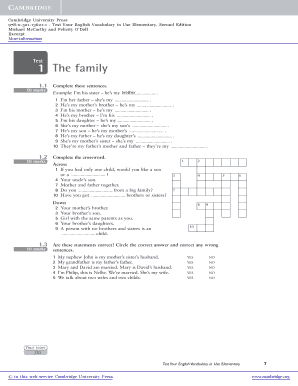 Test Your English Vocabulary in Use Elementary with Answers Second Edition PDF  Form