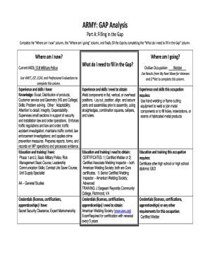 Army Gap Analysis Example  Form