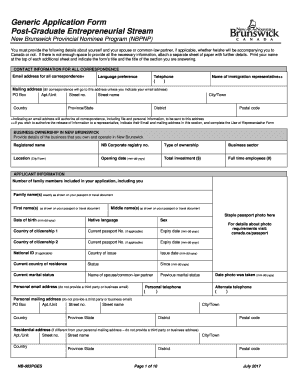 New Brunswick Application Nbpnp  Form