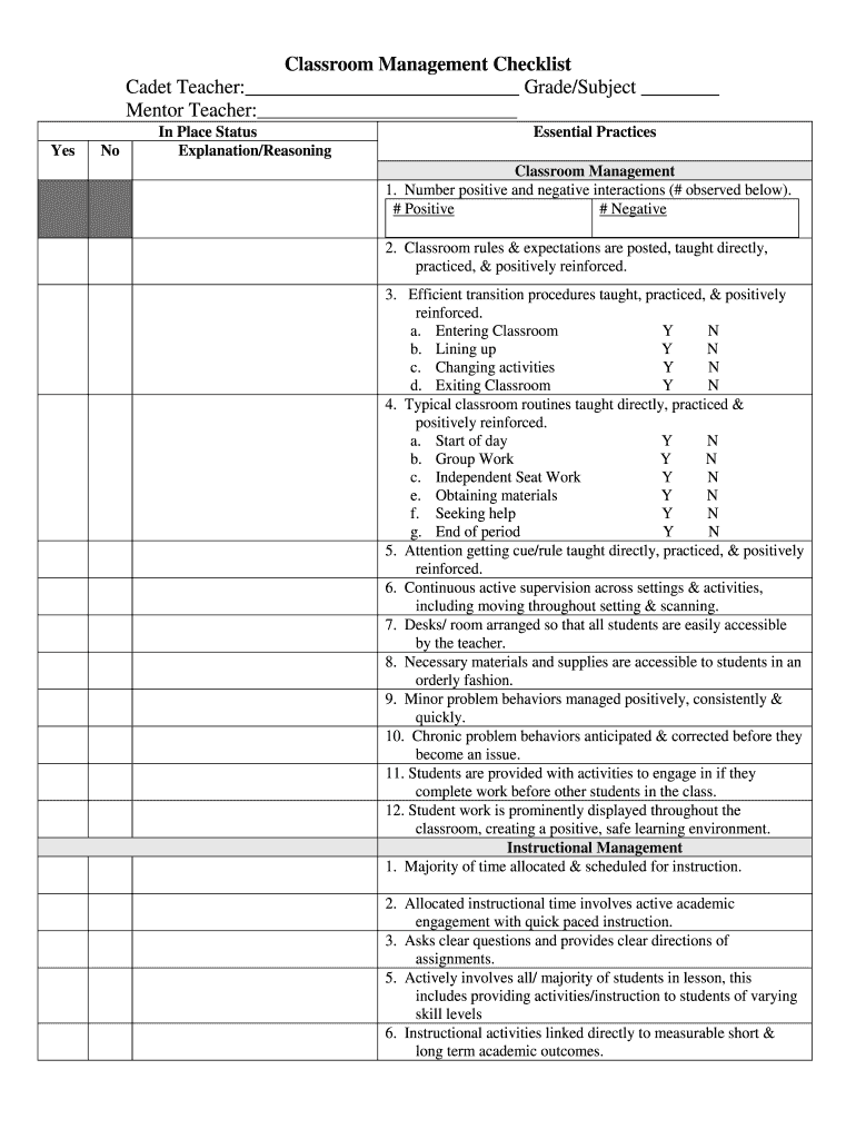 Cadet Teacher GradeSubject  Form