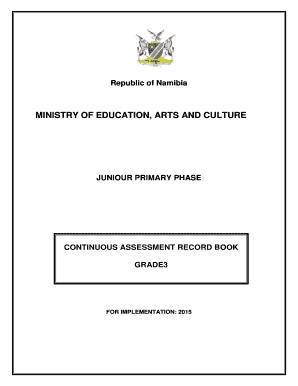 Continuous Assessment Record Book Grade 1  Form