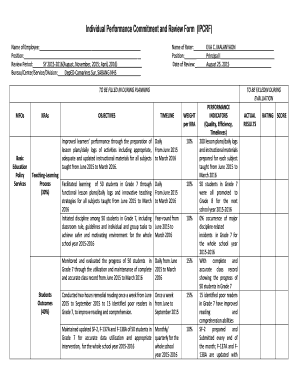 Individual Performance Commitment and Review Sample