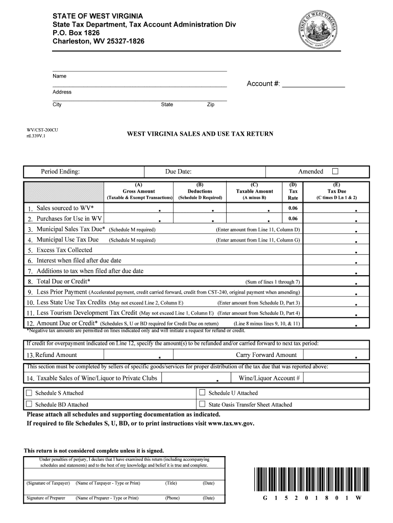 Wv Sales and Use Tax Return 20182024 Form Fill Out and Sign