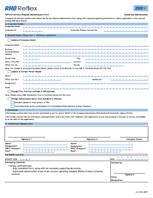 Corporate Maintenance  Form