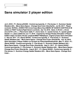 Sans Simulator 2 Player  Form
