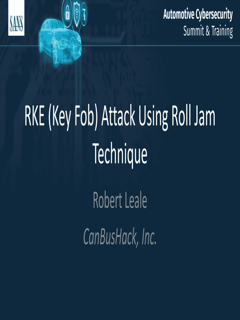 RKE Key Fob Attack Using Roll Jam  Form