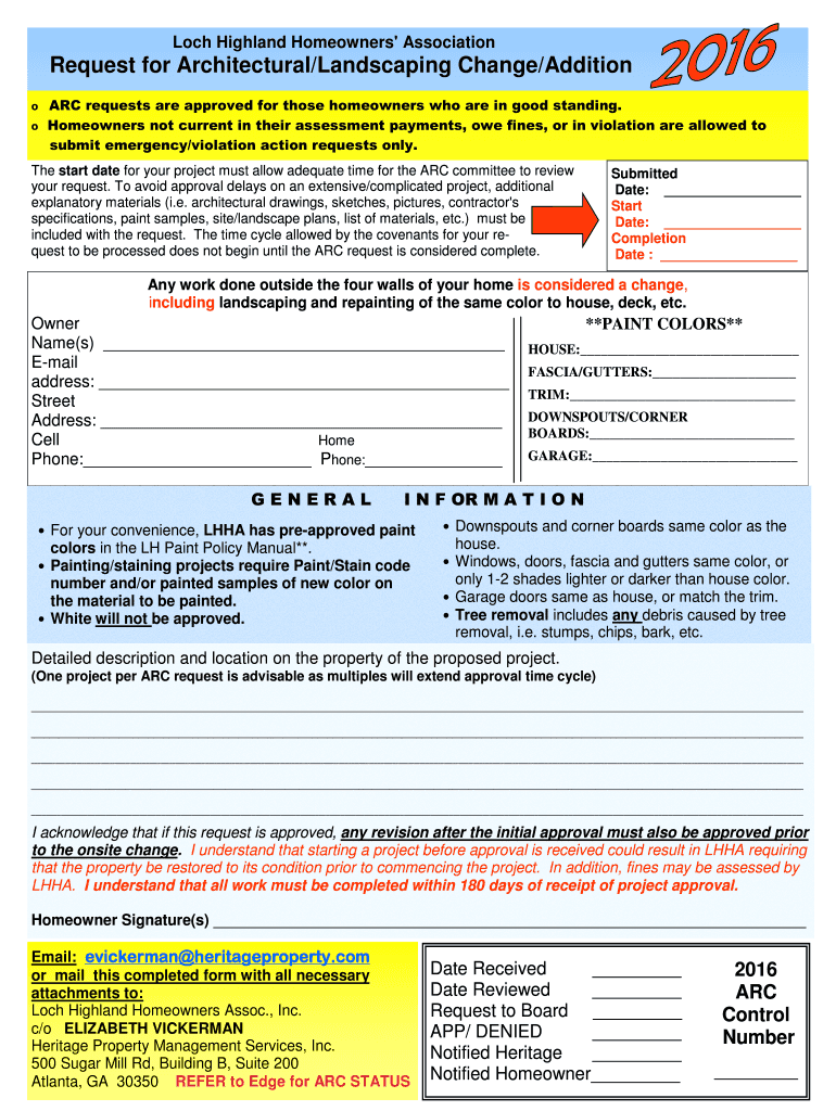  Loch Highland Homeowners' Association 2016-2024