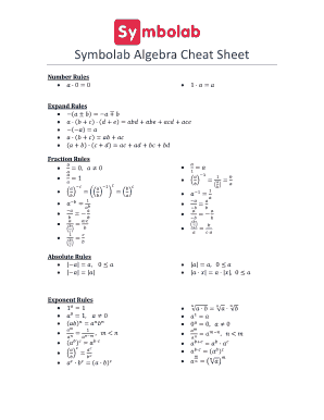 Fraction Rules Cheat Sheet PDF  Form