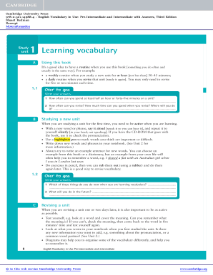 English Vocabulary in Use Pre Intermediate and Intermediate 3th Edition Book with Answers  Form