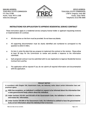 Form Trec Residential Application