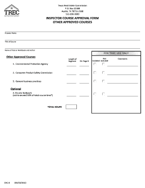 Real Estate Finance TREC  Form