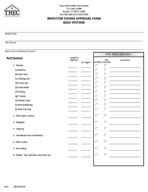 Trec Roof  Form