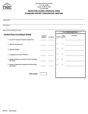 Real Estate Finance TREC  Form