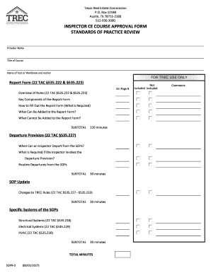 INSPECTOR CE COURSE APPROVAL FORM
