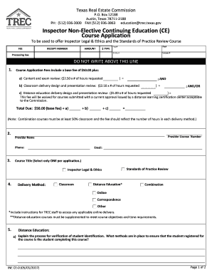 REAL ESTATE COURSE APPLICATION  Form