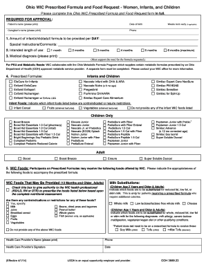 Ohio Wic Formula Prescription Form
