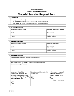 Material Transfer Request Form