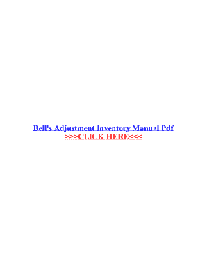 Bell&#039;s Adjustment Inventory Questionnaire PDF  Form