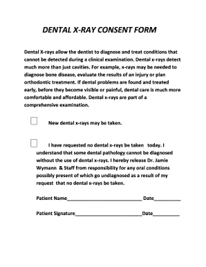 DENTAL X RAY CONSENT FORM