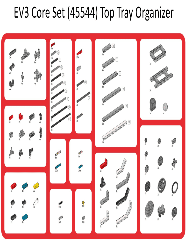 EV3 Core Set 45544 Top Tray Organizer  Form