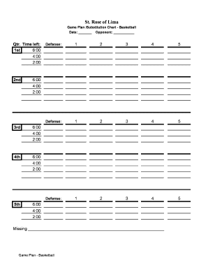 Basketball Substitution Template  Form